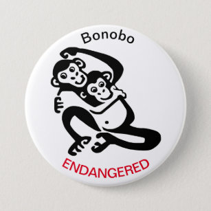 Endangered animal -Bonobo -Pygmy chimpanzee- Button