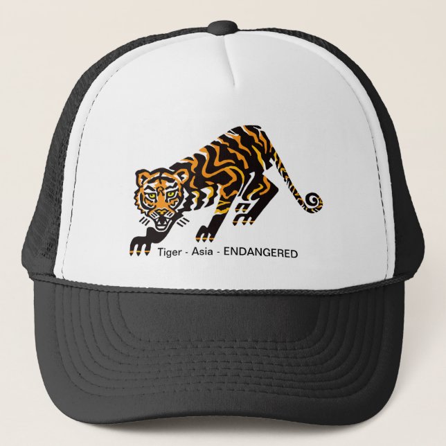 Endangered animal -Cool graphic TIGER  - Nature Trucker Hat (Front)