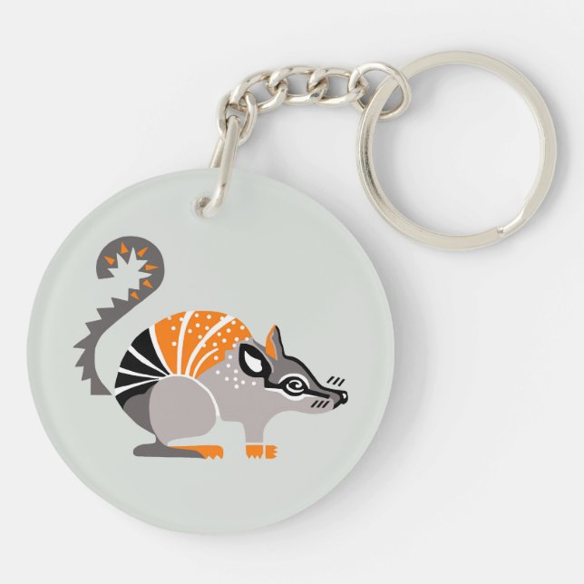 Endangered animal -Cool NUMBAT - Marsupial - Wildl Keychain (Back)