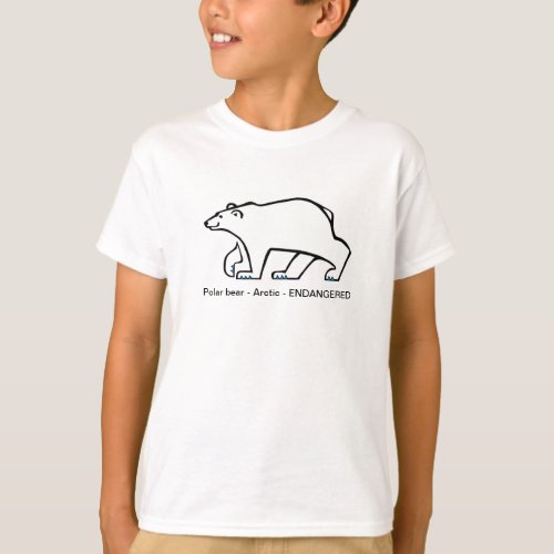 Endangered animal_ Cool Polar BEAR_ Boys T_Shirt