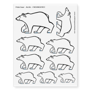 Endangered animal - Cool Polar BEARS - Wildlife - Temporary Tattoos