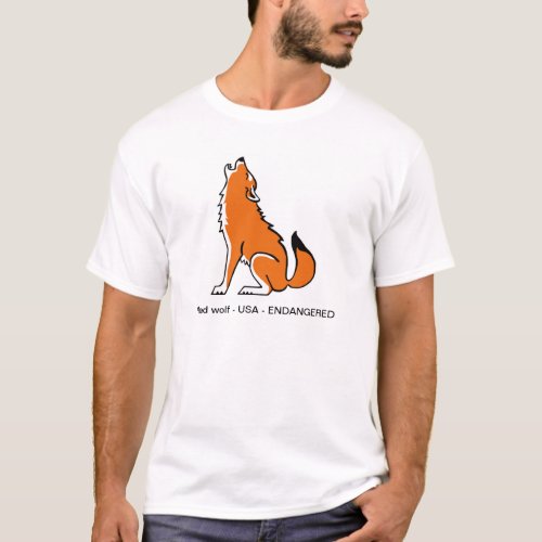 Endangered animal _Cool Red WOLF_ Mens T_Shirt