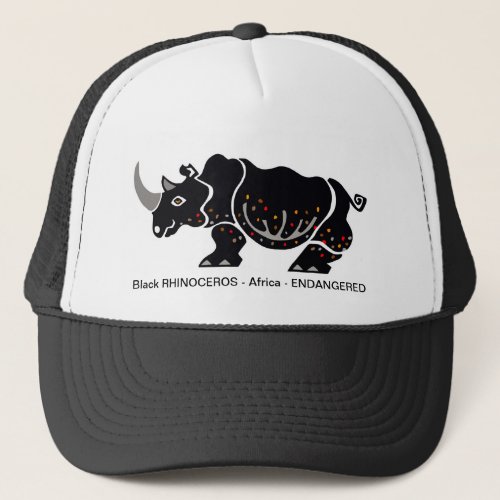 Endangered animal _ Cool RHINOCEROS _ Nature Trucker Hat