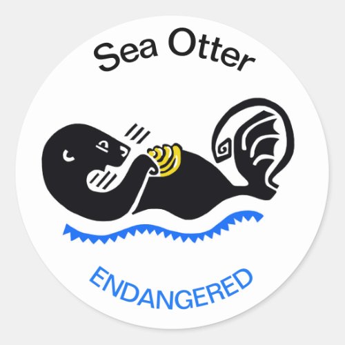 Endangered animal _Cool Sea OTTER_ Conservation _  Classic Round Sticker
