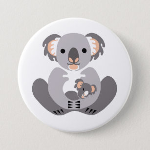 Endangered animal  - Cuddly Koala - button