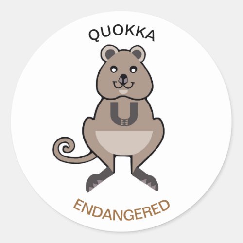 Endangered animal _ Cute Aussie _ QUOKKA_ Wildlife Classic Round Sticker