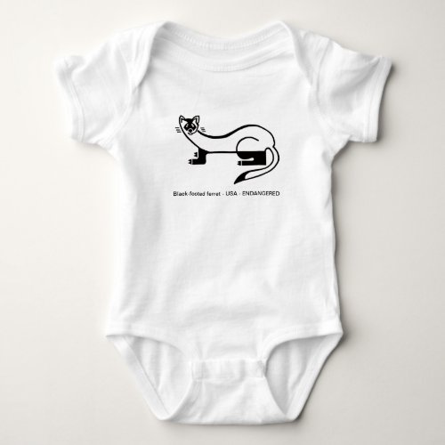 Endangered animal _Cute Black_footed FERRET _ Baby Bodysuit