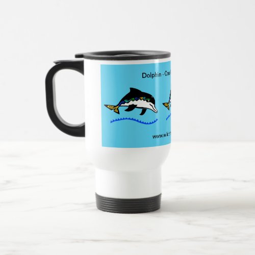 Endangered animal _ DOLPHIN _ Wildlife _ Blue Travel Mug