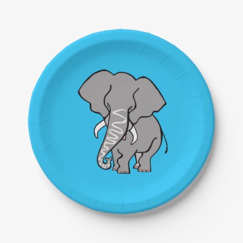 Endangered animal _ ELEPHANT Wildlife _ Blue party Paper Plates