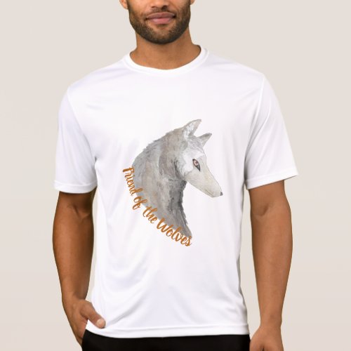 Endangered Animal Friend Wolves Watercolor Wolf T_Shirt