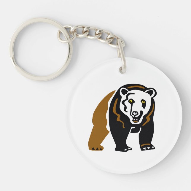 Endangered animal -  Grizzly BEAR - Wildlife - Keychain (Front)