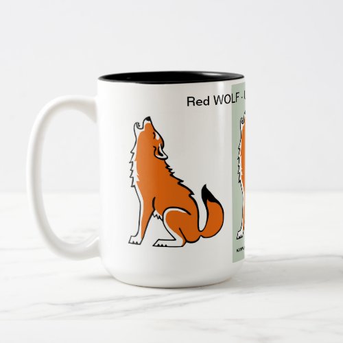 Endangered animal _  Howling Red WOLF _ Nature _ Two_Tone Coffee Mug