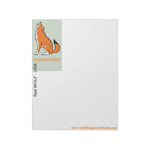 Endangered animal _ Howling Red WOLF_ notepad