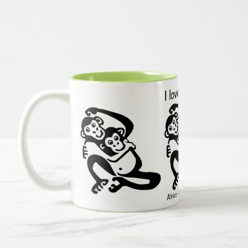 Endangered animal _ I love BONOBOS _Chimpanzee_  Two_Tone Coffee Mug