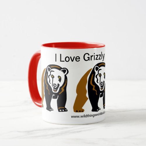 Endangered animal _I love GRIZZLY Bears _ Nature  Mug