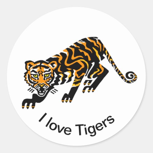Endangered animal _ I love TIGERS _ Nature Classic Round Sticker