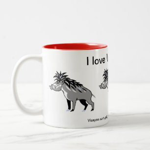 Endangered animal - I love Warty PIGS  - Nature - Two-Tone Coffee Mug