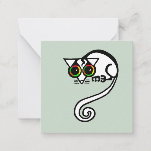 Endangered animal _ Leadbeaters POSSUM _Green Note Card