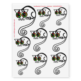 Endangered animal-Leadbeater's POSSUM -Wildlife - Temporary Tattoos