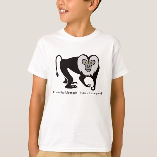 Endangered animal _ Lion_tailed MACAQUE_ Boys  T_Shirt