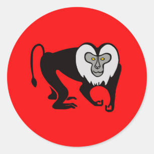 Endangered animal - Lion-tailed MACAQUE- Monkey - Classic Round Sticker