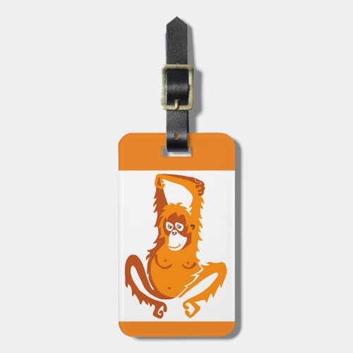 Endangered animal_ORANGUTAN_ Ape _ Primate Orange  Luggage Tag