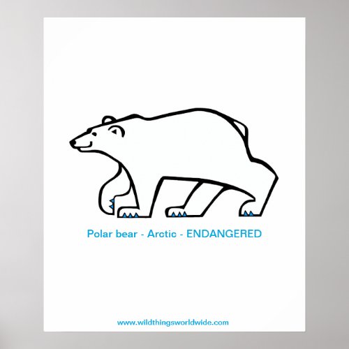 Endangered animal _ Polar BEAR _ Arctic wildlife _ Poster