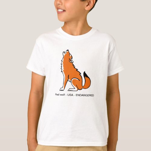 Endangered animal _ Red WOLF _ Boys T_Shirt