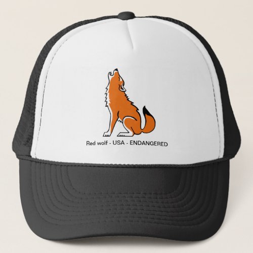 Endangered animal _ Red WOLF _  Wildlife warrior _ Trucker Hat