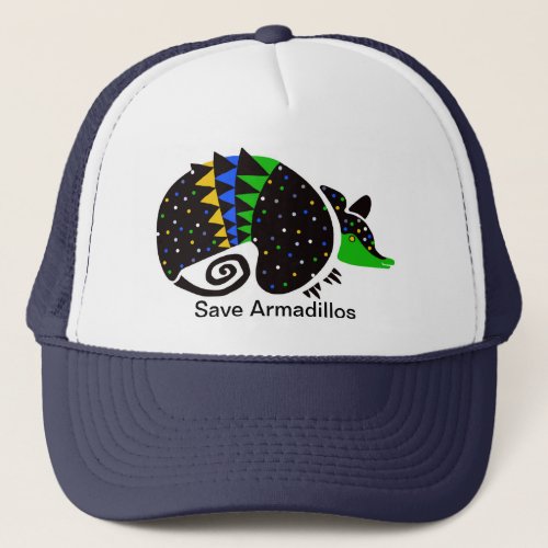 Endangered animal _Save armadillos _Graphic  Trucker Hat
