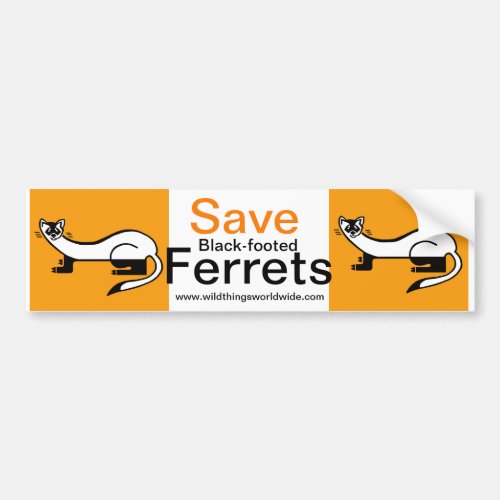 Endangered animal _ Save Black_footed FERRETS_  Bumper Sticker