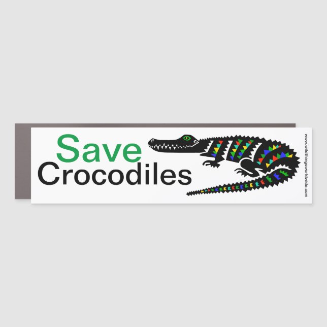 Endangered animal -  Save CROCODILES  - Nature - Car Magnet (Front)