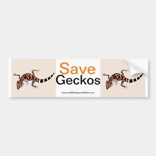 Endangered animal _ Save GECKOS _ Wildlife __ Bumper Sticker
