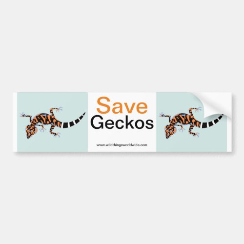 Endangered animal _ Save GECKOS _ Wildlife Bumper Sticker