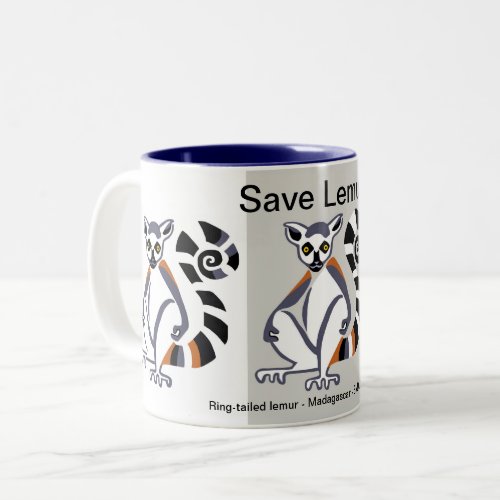 Endangered animal _ Save LEMURS  _Nature _ Ecology Two_Tone Coffee Mug