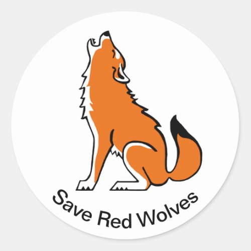 Endangered animal _ Save Red WOLVES _ Wildlife_USA Classic Round Sticker