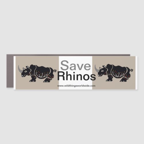 Endangered animal _Save RHINOS _Wildlife warrior _ Car Magnet