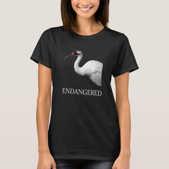 Endangered Animal Species Whooping Crane Bird T-Shirt (Front)