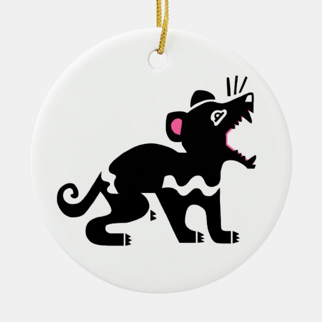 Endangered animal - TASMANIAN DEVIL- Marsupial - Ceramic Ornament (Front)