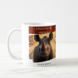 Endangered Animals - Black Rhino Coffee Mug