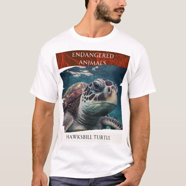 Endangered Animals - Hawksbill Turtle T-Shirt (Front)