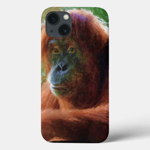 Endangered Female Orangutan Primate Portrait iPhone 13 Case