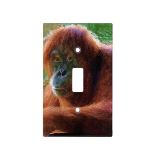 Endangered Female Orangutan Primate Wildlife Art Light Switch Cover