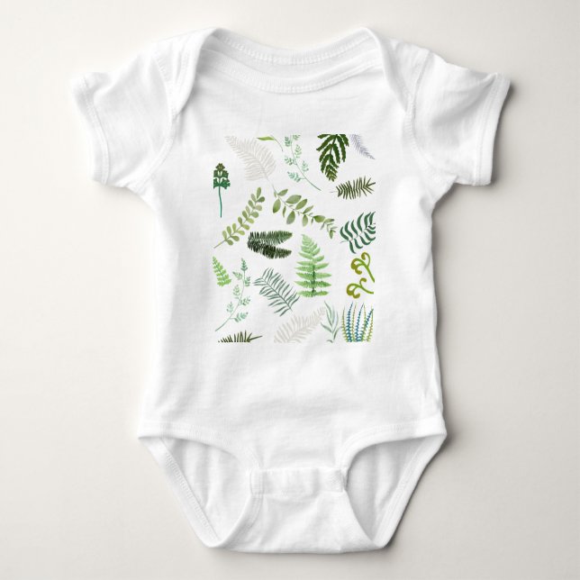 Endangered Ferns Baby Bodysuit (Front)