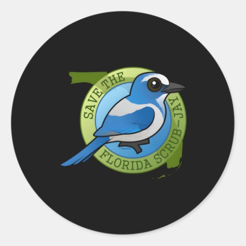 Endangered Florida Scrub_Jay Coon Bird Conservatio Classic Round Sticker