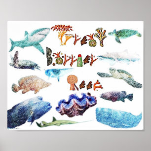 Endangered Great Barrier Reef,  Poster