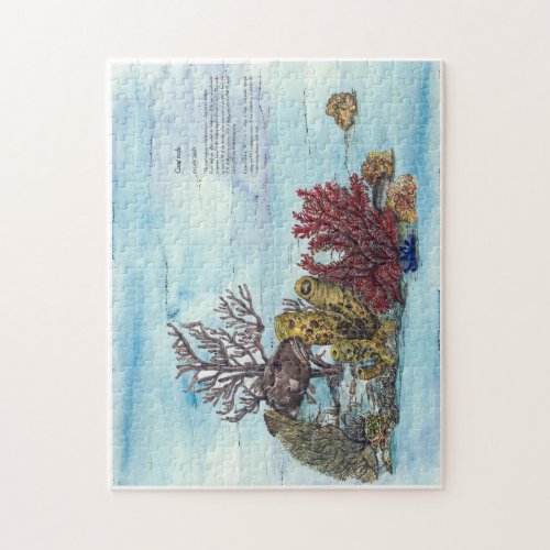 Endangered Hand painted Coral Reef print Jigsaw Jigsaw Puzzle