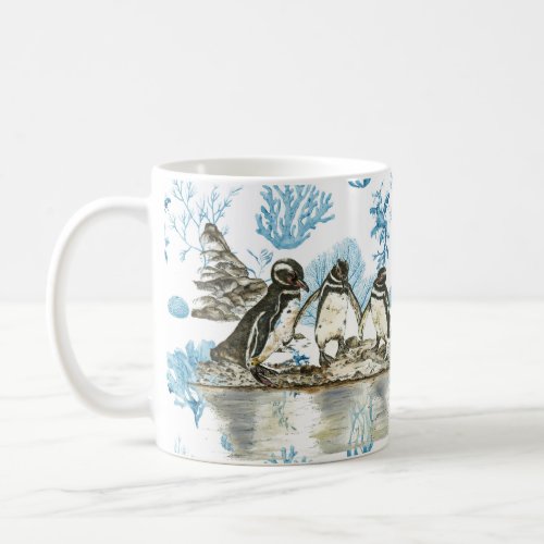 Endangered Hand_Painted Galapagos Penguins Coffee Mug