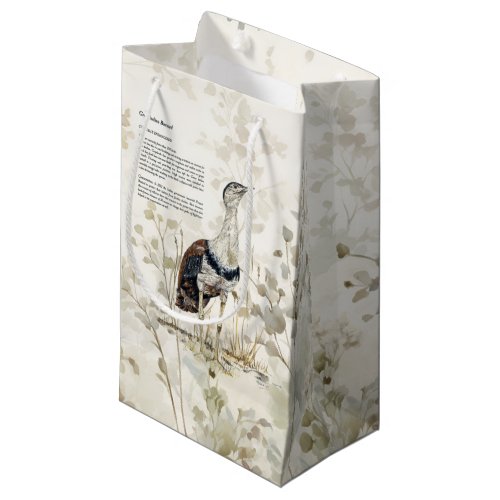 Endangered Hand_Painted Great Indian Bustard Small Gift Bag