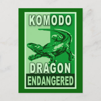 Endangered Komodo Dragon Pop Art Tshirts Postcard
